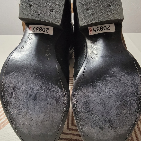 Justin Women Boots Black Ostrich Leather Boots - Picture 6 of 9